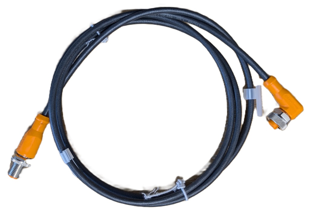 Jumper Cable x 1.5m, M12 Straight Male, M12 90⁰ Female, 5 Core.(can cable)