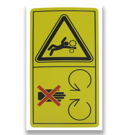 [12-30-016] Forst Warning Draged into Feed Rollers Decal