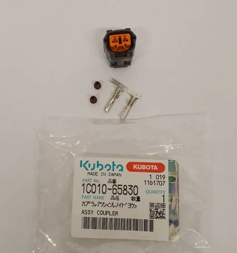 [KU-1C010-65830] Kubota 2 Pin Plug - Fuel Stop Solenoid Adapter Plug For 17208-60016